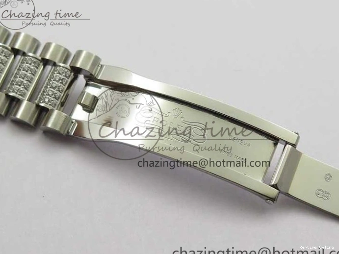 0516 Day-Date 36mm 128239 SS Crystal BP Best Edition White MOP Crystal Marker Dial on SS President Bracelet A MoistureWicking 2682
